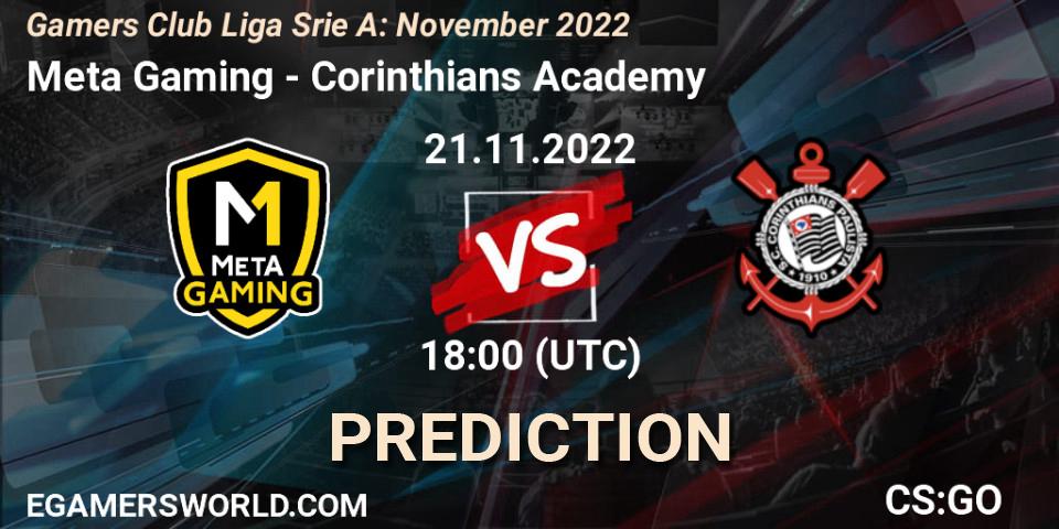 Pronóstico Meta Gaming Brasil - Corinthians Academy. 21.11.22, CS2 (CS:GO), Gamers Club Liga Série A: November 2022