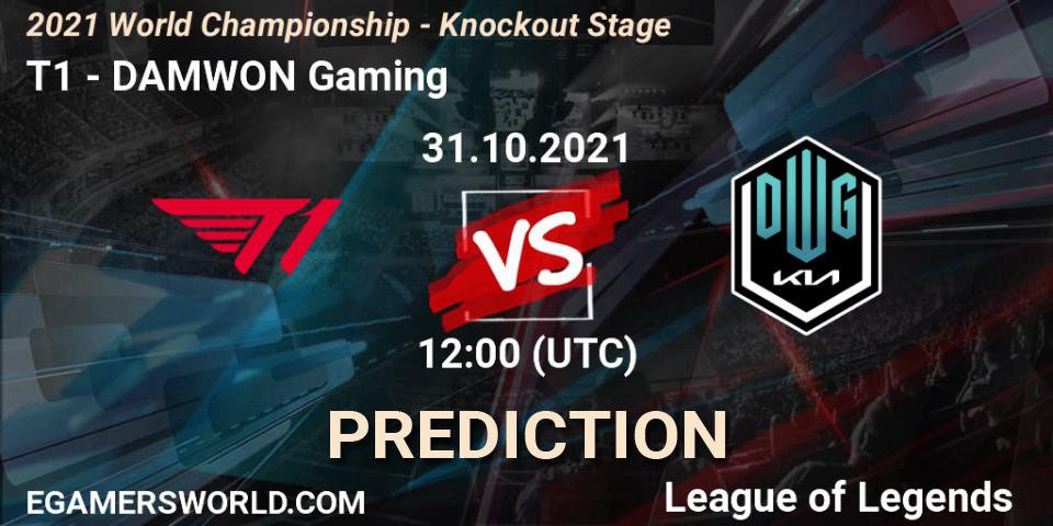 Pronóstico T1 - DAMWON Gaming. 30.10.2021 at 12:00, LoL, 2021 World Championship - Knockout Stage
