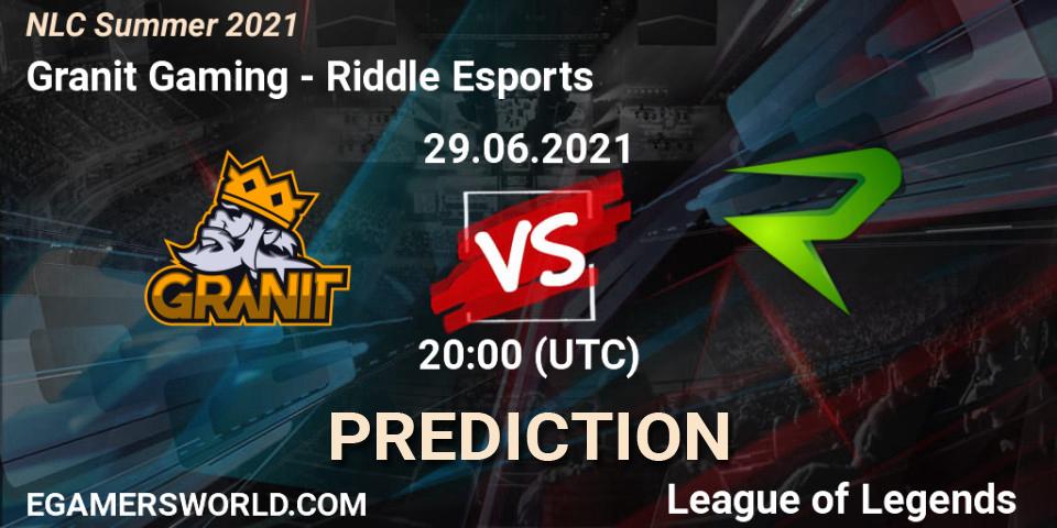 Pronóstico Granit Gaming - Riddle Esports. 29.06.2021 at 20:00, LoL, NLC Summer 2021