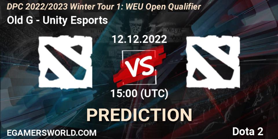 Pronóstico Old G - Unity Esports. 12.12.2022 at 15:07, Dota 2, DPC 2022/2023 Winter Tour 1: WEU Open Qualifier 1