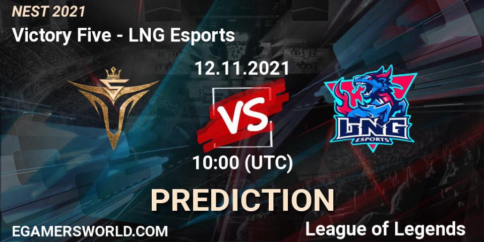 Pronóstico LNG Esports - Victory Five. 16.11.2021 at 08:00, LoL, NEST 2021