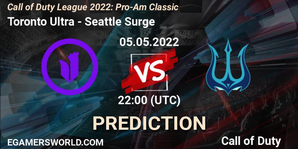 Pronóstico Toronto Ultra - Seattle Surge. 05.05.22, Call of Duty, Call of Duty League 2022: Pro-Am Classic