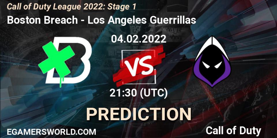 Pronóstico Boston Breach - Los Angeles Guerrillas. 04.02.22, Call of Duty, Call of Duty League 2022: Stage 1
