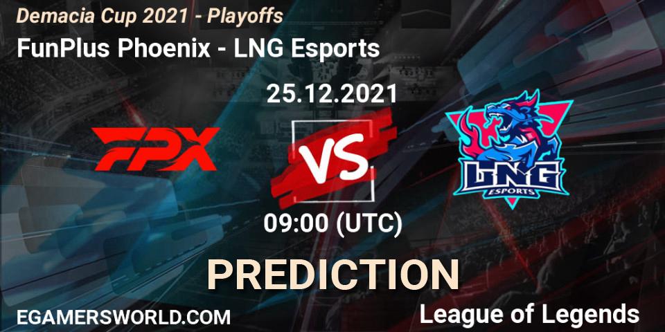 Pronóstico FunPlus Phoenix - LNG Esports. 25.12.21, LoL, Demacia Cup 2021 - Playoffs
