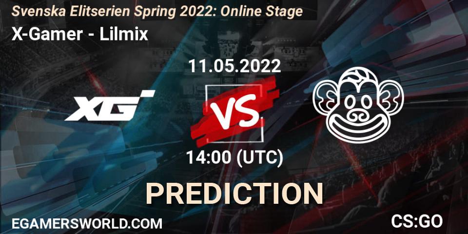 Pronóstico X-Gamer - Lilmix. 11.05.2022 at 14:00, Counter-Strike (CS2), Svenska Elitserien Spring 2022: Online Stage