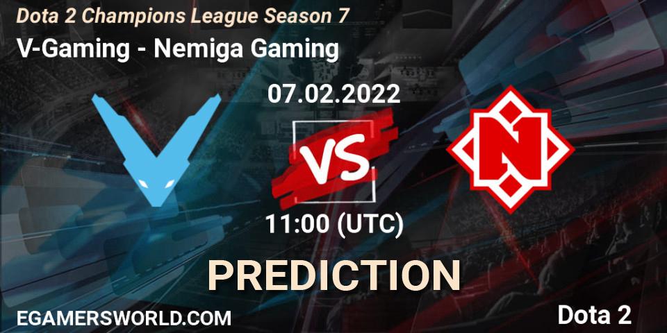 Pronóstico V-Gaming - Nemiga Gaming. 07.02.2022 at 11:00, Dota 2, Dota 2 Champions League 2022 Season 7