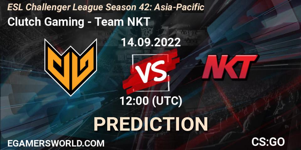 Pronóstico Clutch Gaming - Team NKT. 14.09.2022 at 12:00, Counter-Strike (CS2), ESL Challenger League Season 42: Asia-Pacific