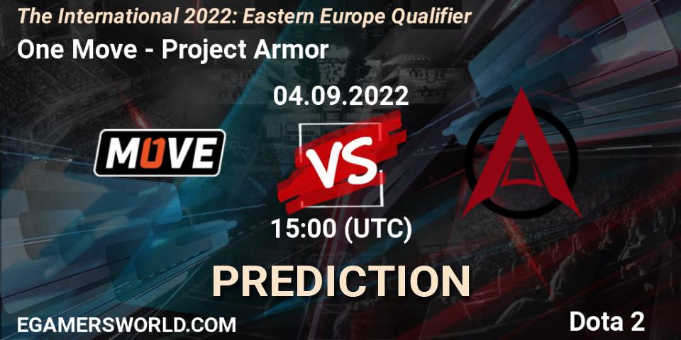 Pronóstico One Move - Project Armor. 04.09.2022 at 13:02, Dota 2, The International 2022: Eastern Europe Qualifier