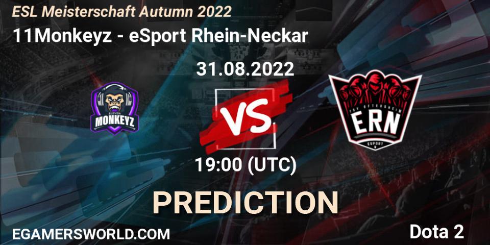 Pronóstico 11Monkeyz - eSport Rhein-Neckar. 31.08.2022 at 19:00, Dota 2, ESL Meisterschaft Autumn 2022