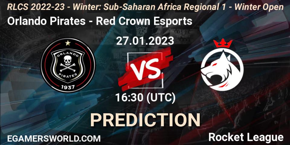 Pronóstico Orlando Pirates - Red Crown Esports. 27.01.2023 at 16:30, Rocket League, RLCS 2022-23 - Winter: Sub-Saharan Africa Regional 1 - Winter Open