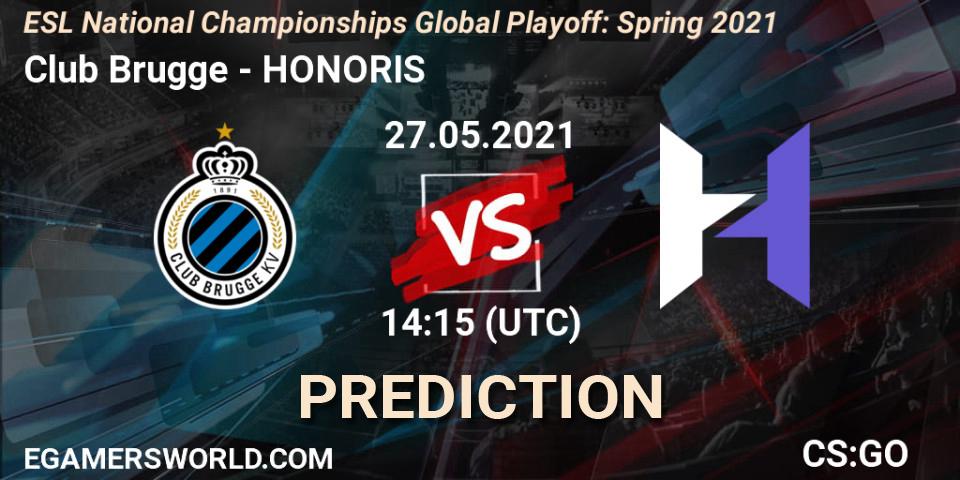 Pronóstico Club Brugge - HONORIS. 27.05.21, CS2 (CS:GO), ESL National Championships Global Playoff: Spring 2021