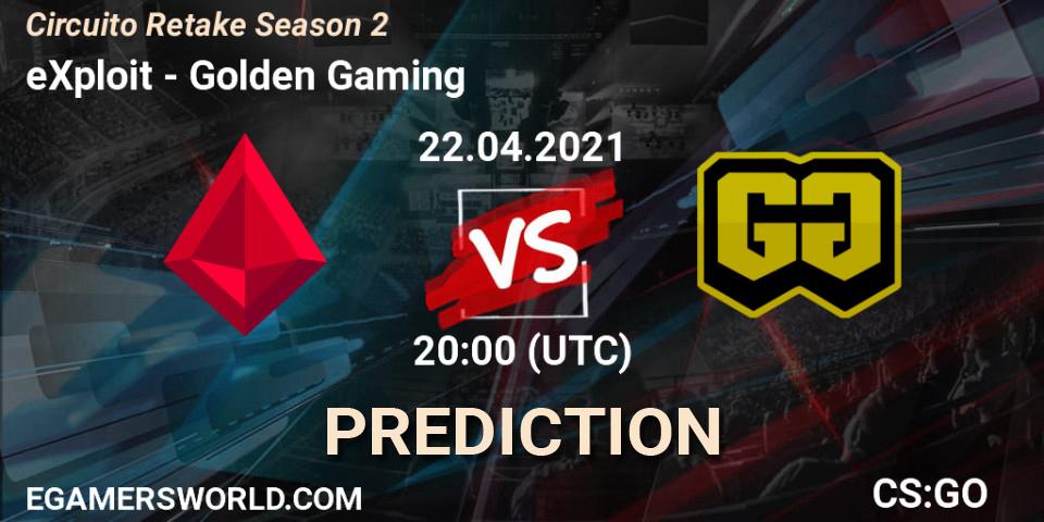 Pronóstico eXploit - Golden Gaming. 22.04.2021 at 20:00, Counter-Strike (CS2), Circuito Retake Season 2