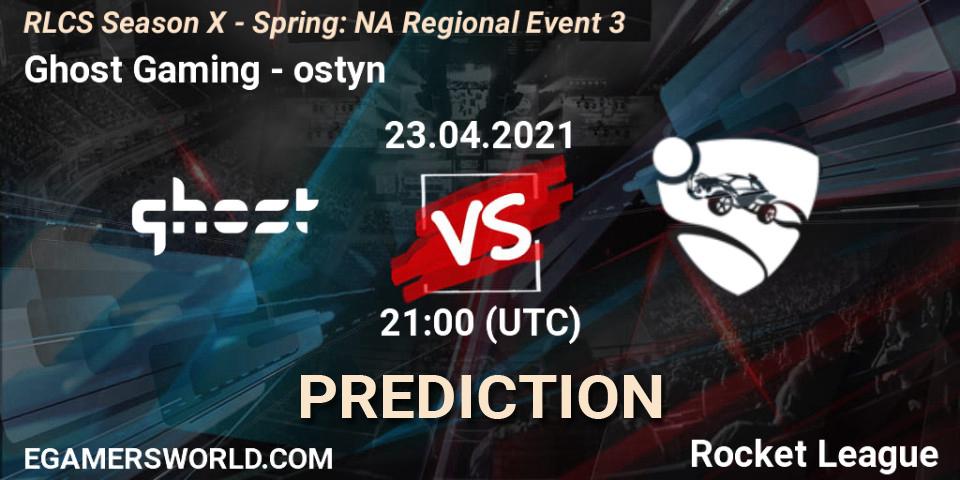 Pronóstico Ghost Gaming - ostyn. 23.04.2021 at 20:40, Rocket League, RLCS Season X - Spring: NA Regional Event 3