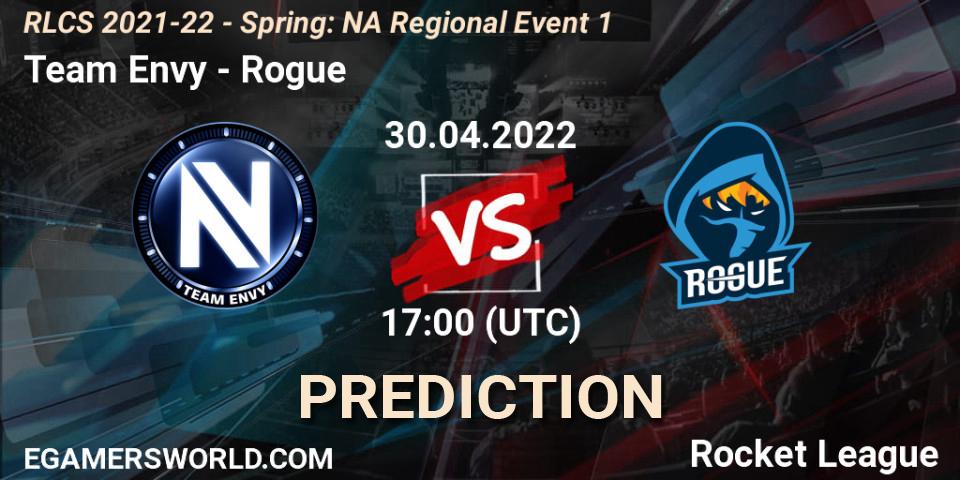 Pronóstico Team Envy - Rogue. 30.04.22, Rocket League, RLCS 2021-22 - Spring: NA Regional Event 1