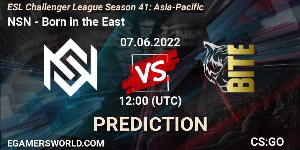 Pronóstico NSN - Born in the East. 07.06.2022 at 12:00, Counter-Strike (CS2), ESL Challenger League Season 41: Asia-Pacific