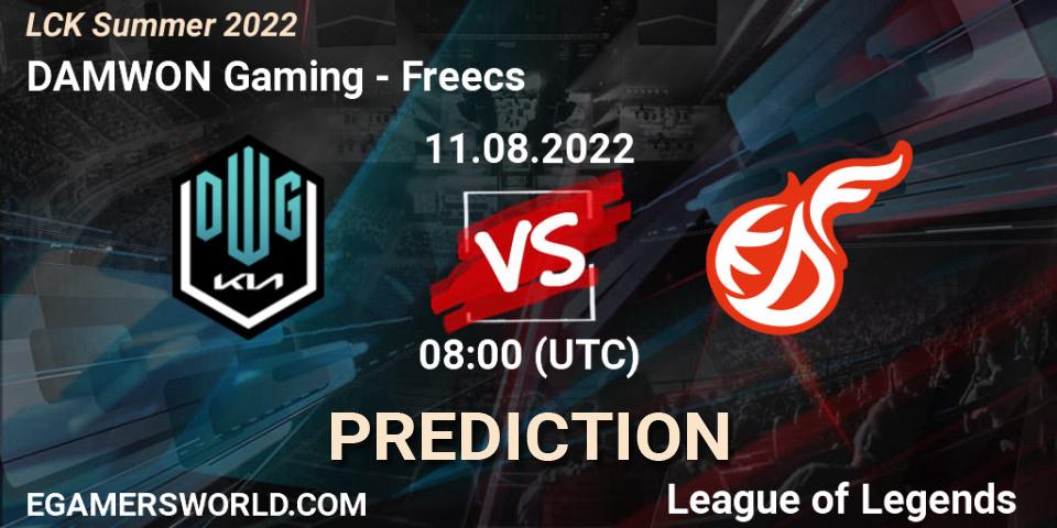 Pronóstico DAMWON Gaming - Freecs. 11.08.2022 at 08:00, LoL, LCK Summer 2022