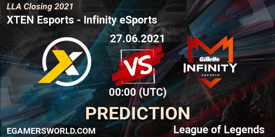 Pronóstico XTEN Esports - Infinity eSports. 27.06.2021 at 00:00, LoL, LLA Closing 2021