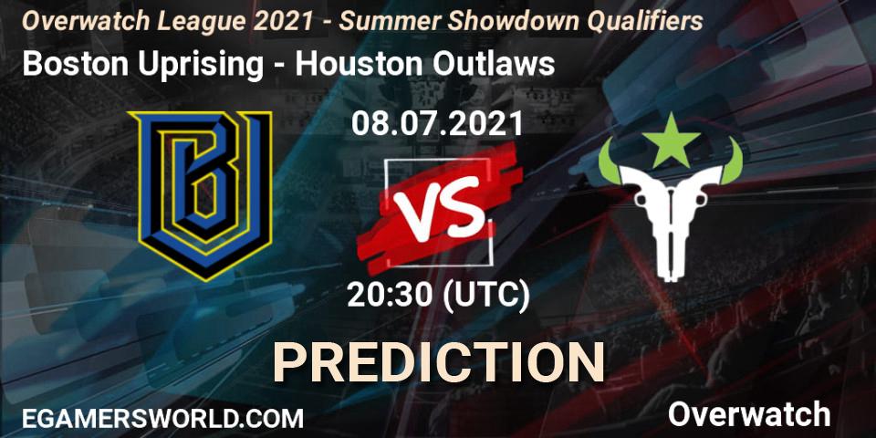 Pronóstico Boston Uprising - Houston Outlaws. 08.07.21, Overwatch, Overwatch League 2021 - Summer Showdown Qualifiers