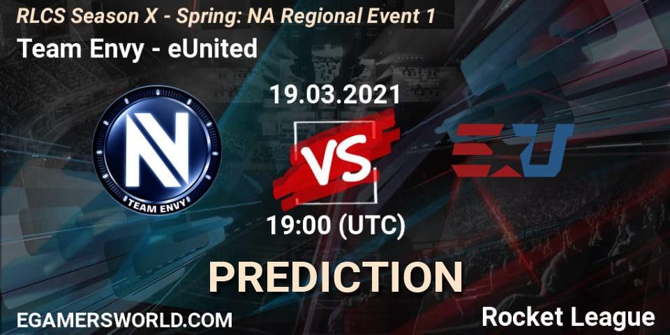 Pronóstico Team Envy - eUnited. 19.03.2021 at 19:00, Rocket League, RLCS Season X - Spring: NA Regional Event 1