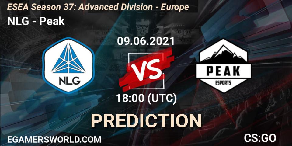 Pronóstico NLG - Peak. 09.06.2021 at 18:00, Counter-Strike (CS2), ESEA Season 37: Advanced Division - Europe