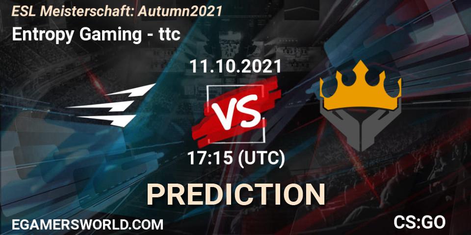 Pronóstico Entropy Gaming - ttc. 11.10.2021 at 17:15, Counter-Strike (CS2), ESL Meisterschaft: Autumn 2021