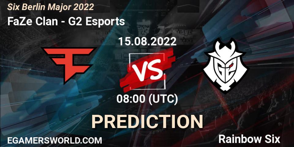 Pronóstico G2 Esports - FaZe Clan. 17.08.2022 at 18:40, Rainbow Six, Six Berlin Major 2022