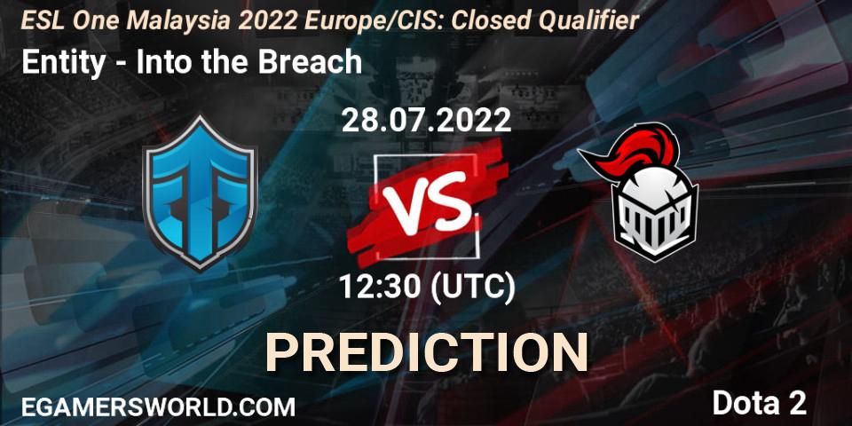 Pronóstico Entity - Into the Breach. 28.07.2022 at 12:30, Dota 2, ESL One Malaysia 2022 Europe/CIS: Closed Qualifier