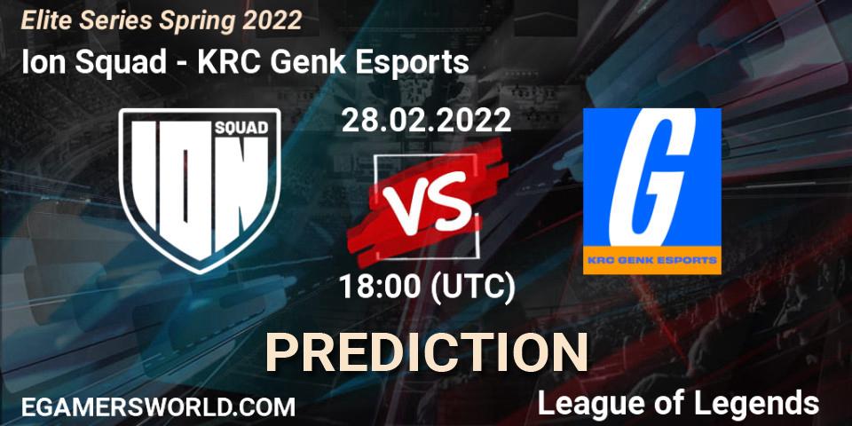 Pronóstico Ion Squad - KRC Genk Esports. 28.02.2022 at 18:00, LoL, Elite Series Spring 2022