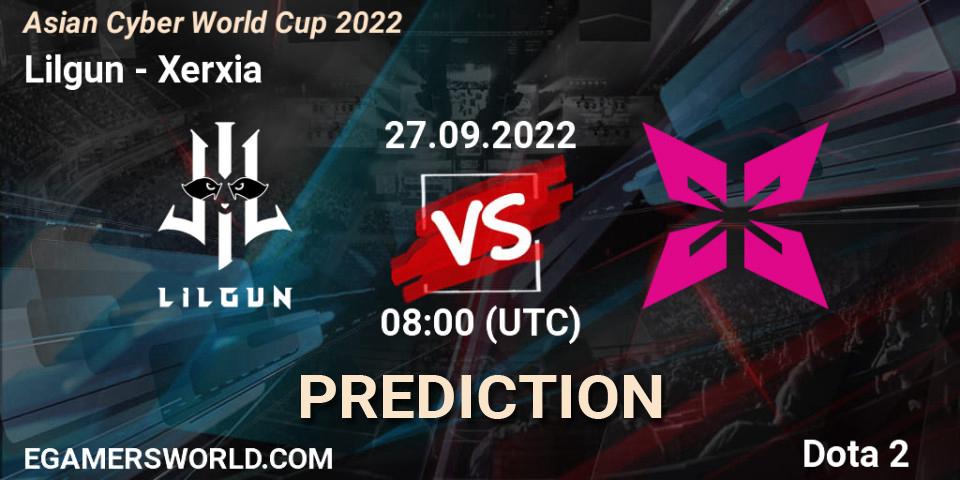 Pronóstico Positive Vibes - Xerxia. 27.09.2022 at 06:00, Dota 2, Asian Cyber World Cup 2022