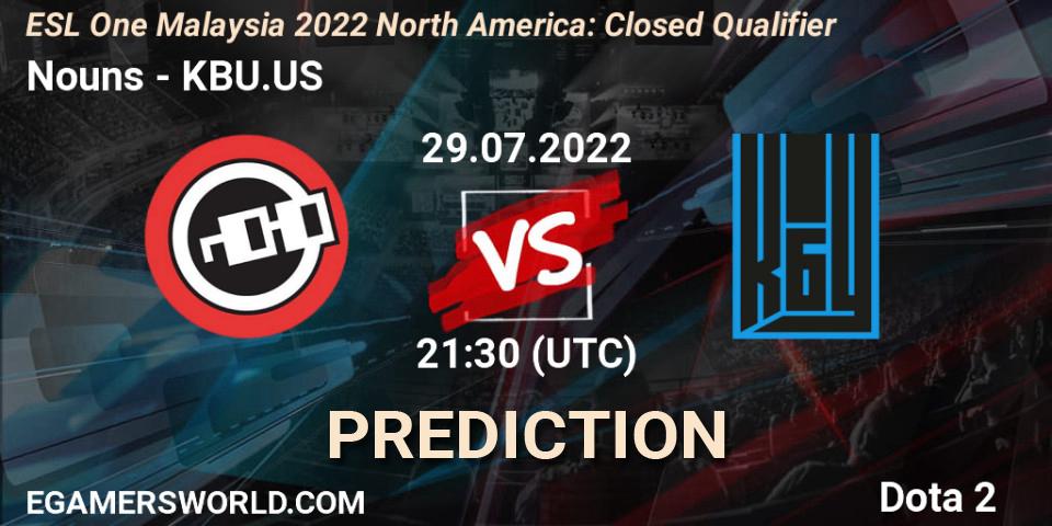 Pronóstico Nouns - KBU.US. 29.07.2022 at 21:34, Dota 2, ESL One Malaysia 2022 North America: Closed Qualifier