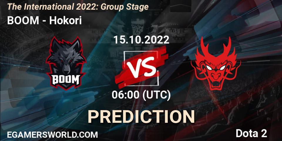 Pronóstico BOOM - Hokori. 15.10.2022 at 07:15, Dota 2, The International 2022: Group Stage