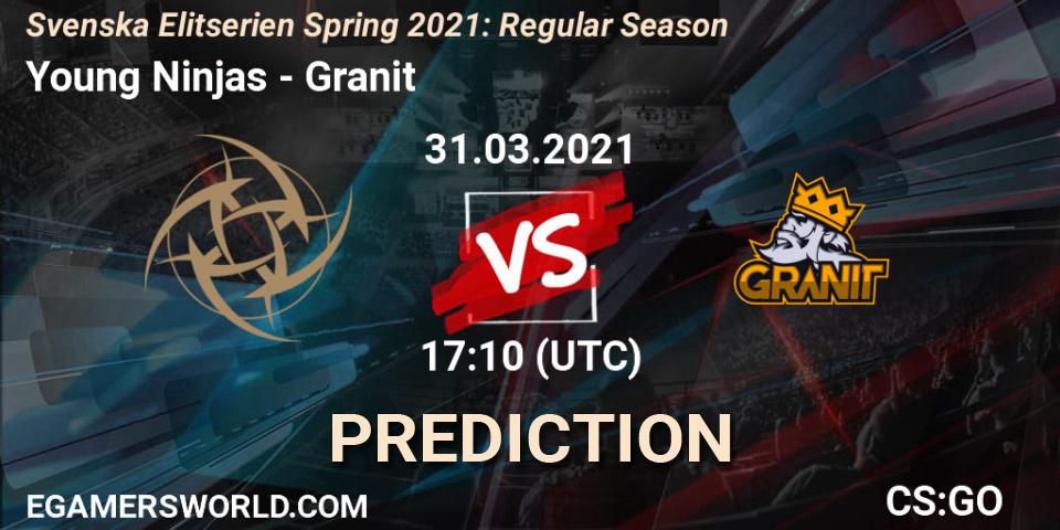 Pronóstico Young Ninjas - Granit. 01.04.2021 at 19:00, Counter-Strike (CS2), Svenska Elitserien Spring 2021: Regular Season