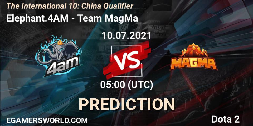 Pronóstico Elephant.4AM - Team MagMa. 10.07.2021 at 05:00, Dota 2, The International 10: China Qualifier