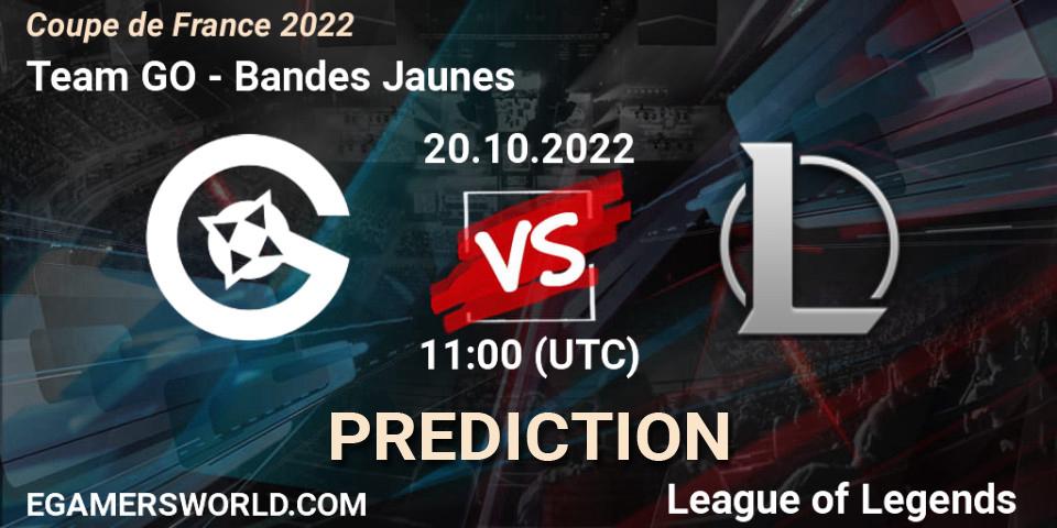 Pronóstico Team GO - Bandes Jaunes. 20.10.2022 at 11:00, LoL, Coupe de France 2022