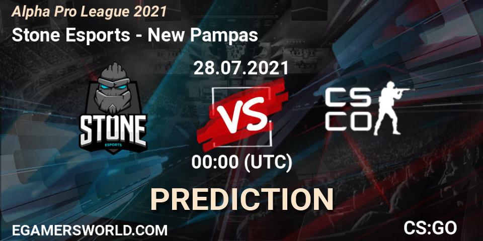 Pronóstico Stone Esports - New Pampas. 28.07.2021 at 00:00, Counter-Strike (CS2), Alpha Pro League 2021
