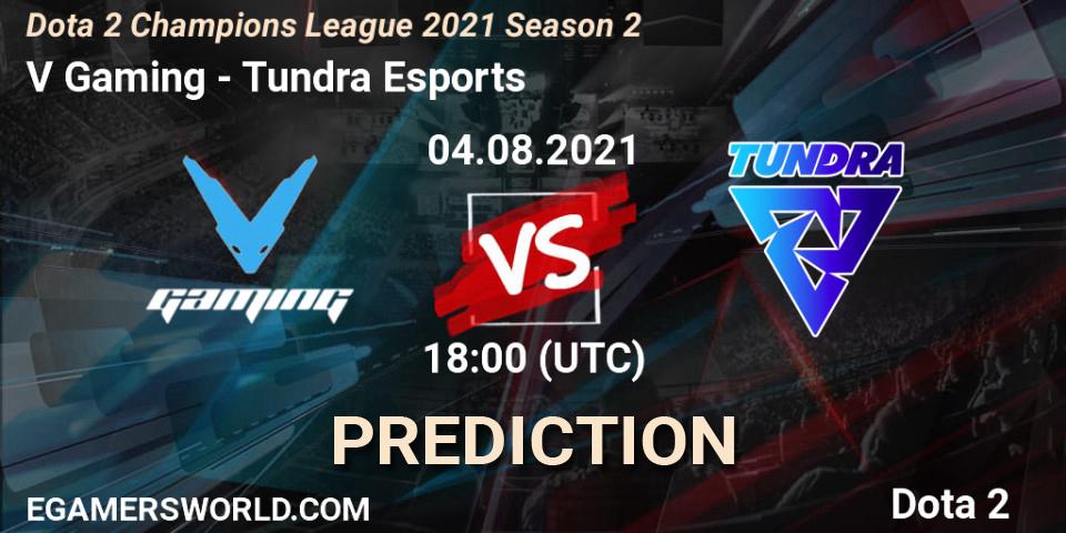 Pronóstico V Gaming - Tundra Esports. 04.08.2021 at 18:23, Dota 2, Dota 2 Champions League 2021 Season 2