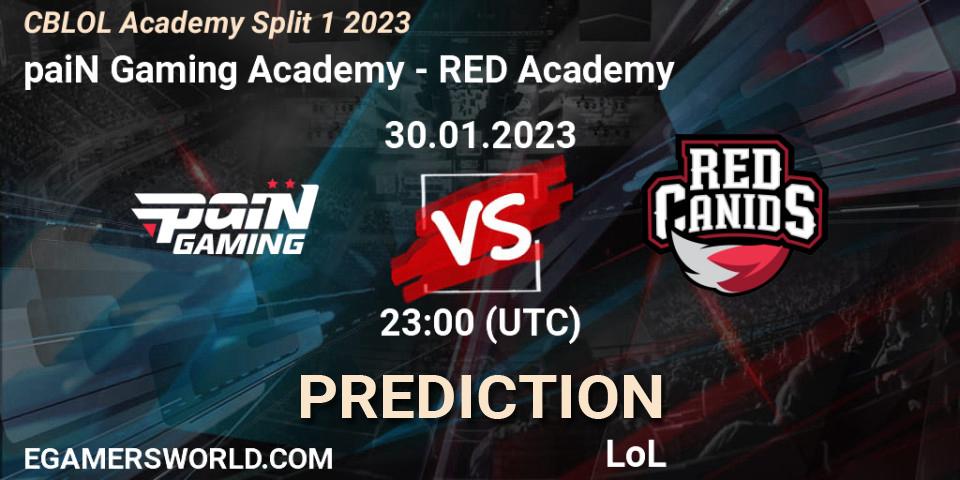 Pronóstico paiN Gaming Academy - RED Academy. 30.01.23, LoL, CBLOL Academy Split 1 2023