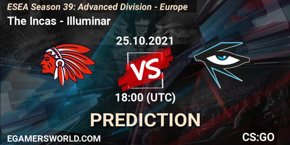 Pronóstico The Incas - Illuminar. 25.10.2021 at 18:00, Counter-Strike (CS2), ESEA Season 39: Advanced Division - Europe