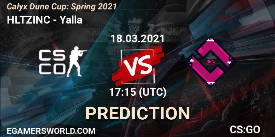 Pronóstico HLTZINC - Yalla. 18.03.21, CS2 (CS:GO), Calyx Dune Cup: Spring 2021