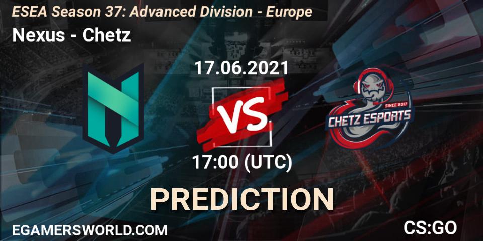Pronóstico Nexus - Chetz. 17.06.2021 at 17:00, Counter-Strike (CS2), ESEA Season 37: Advanced Division - Europe
