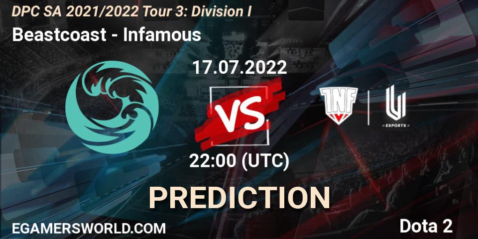 Pronóstico Beastcoast - Infamous. 17.07.22, Dota 2, DPC SA 2021/2022 Tour 3: Division I