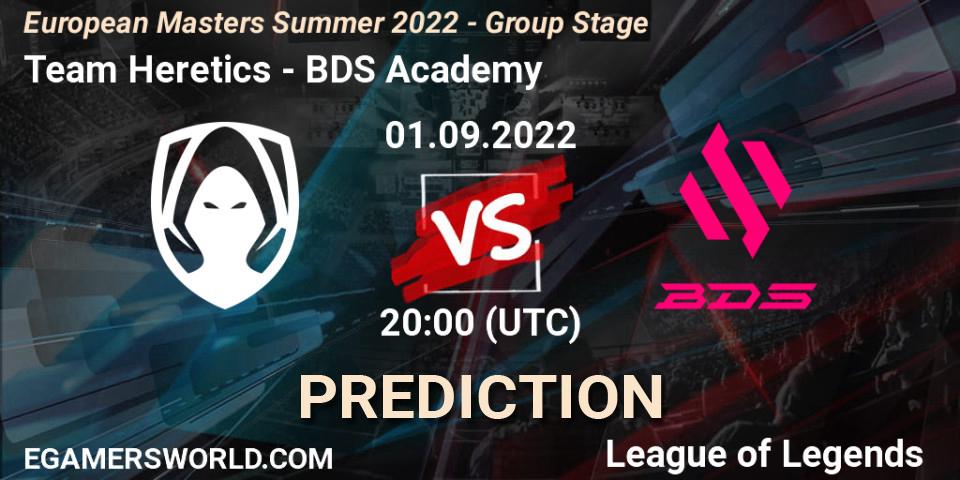 Pronóstico Team Heretics - BDS Academy. 01.09.2022 at 20:00, LoL, European Masters Summer 2022 - Group Stage
