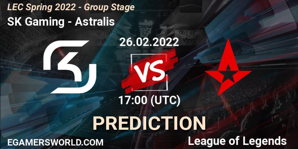 Pronóstico SK Gaming - Astralis. 26.02.2022 at 17:00, LoL, LEC Spring 2022 - Group Stage