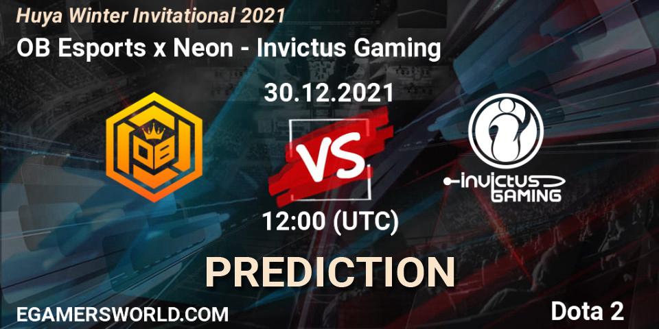 Pronóstico OB Esports x Neon - Invictus Gaming. 30.12.2021 at 11:30, Dota 2, Huya Winter Invitational 2021