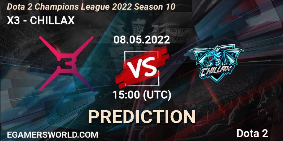 Pronóstico X3 - CHILLAX. 08.05.2022 at 15:00, Dota 2, Dota 2 Champions League 2022 Season 10 