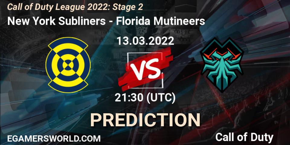 Pronóstico New York Subliners - Florida Mutineers. 13.03.2022 at 20:30, Call of Duty, Call of Duty League 2022: Stage 2