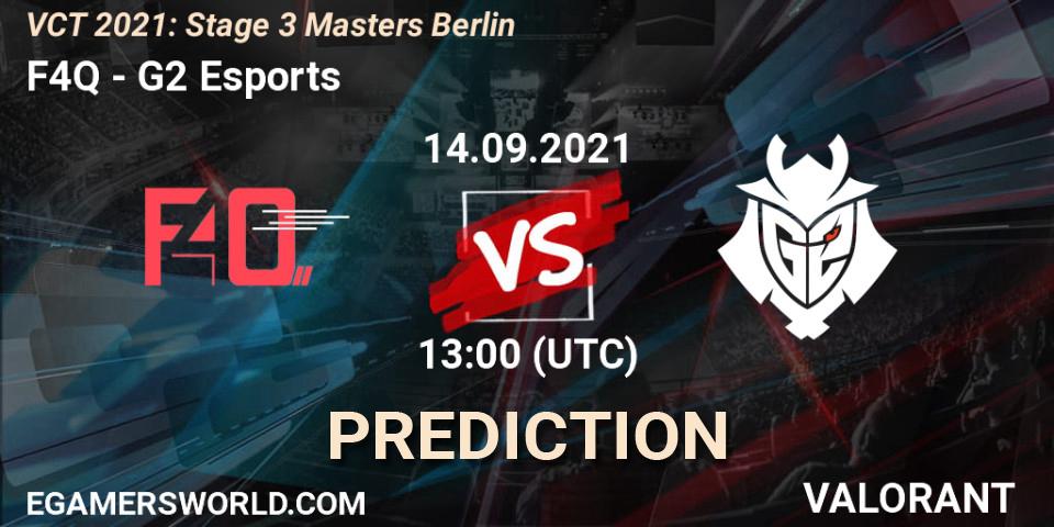 Pronóstico F4Q - G2 Esports. 14.09.2021 at 13:00, VALORANT, VCT 2021: Stage 3 Masters Berlin