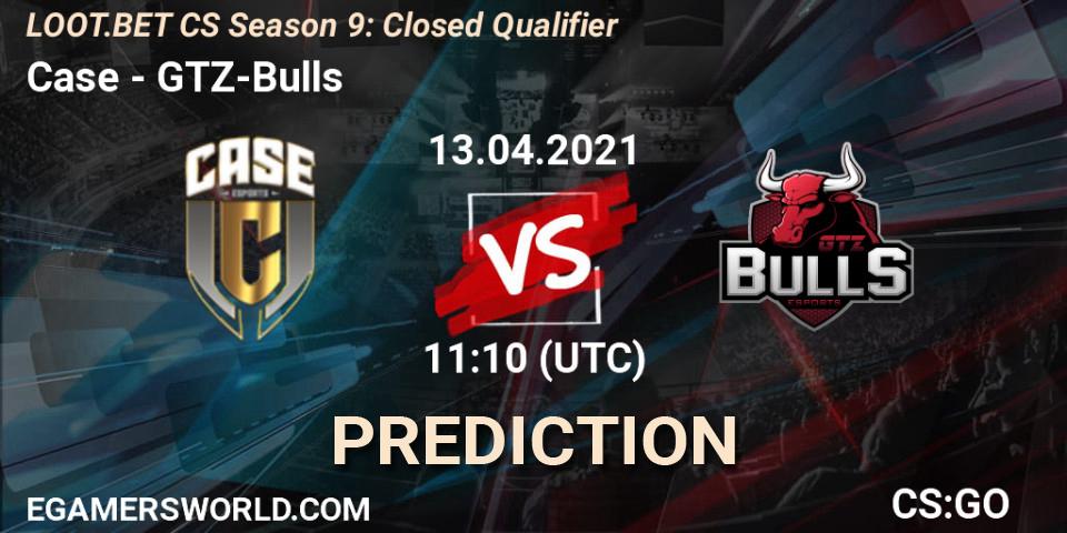 Pronóstico Case - GTZ-Bulls. 13.04.2021 at 11:10, Counter-Strike (CS2), LOOT.BET CS Season 9: Closed Qualifier