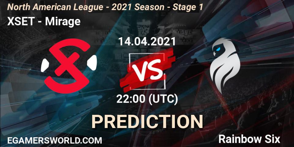 Pronóstico XSET - Mirage. 14.04.2021 at 22:00, Rainbow Six, North American League - 2021 Season - Stage 1