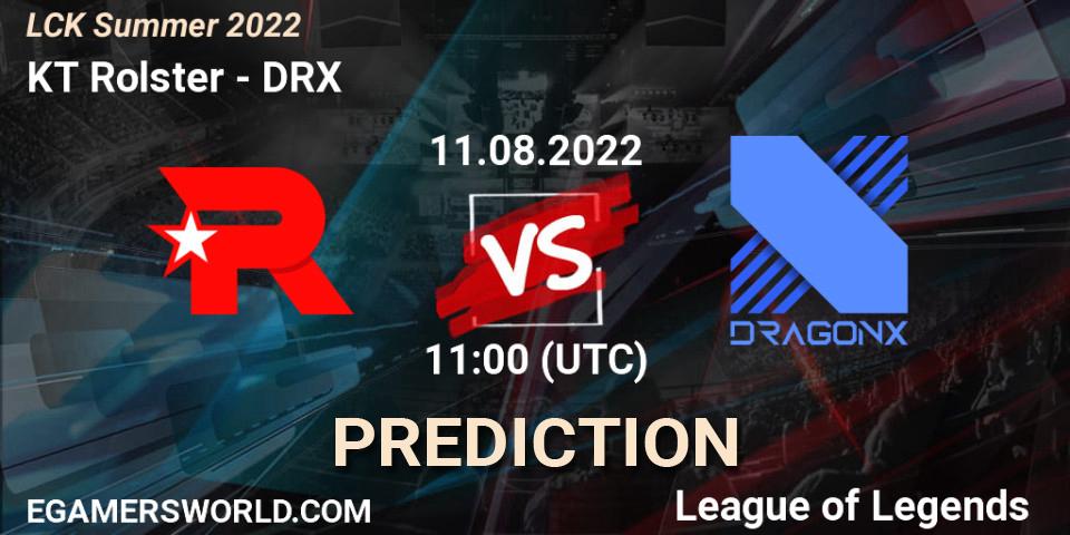 Pronóstico KT Rolster - DRX. 11.08.2022 at 11:00, LoL, LCK Summer 2022